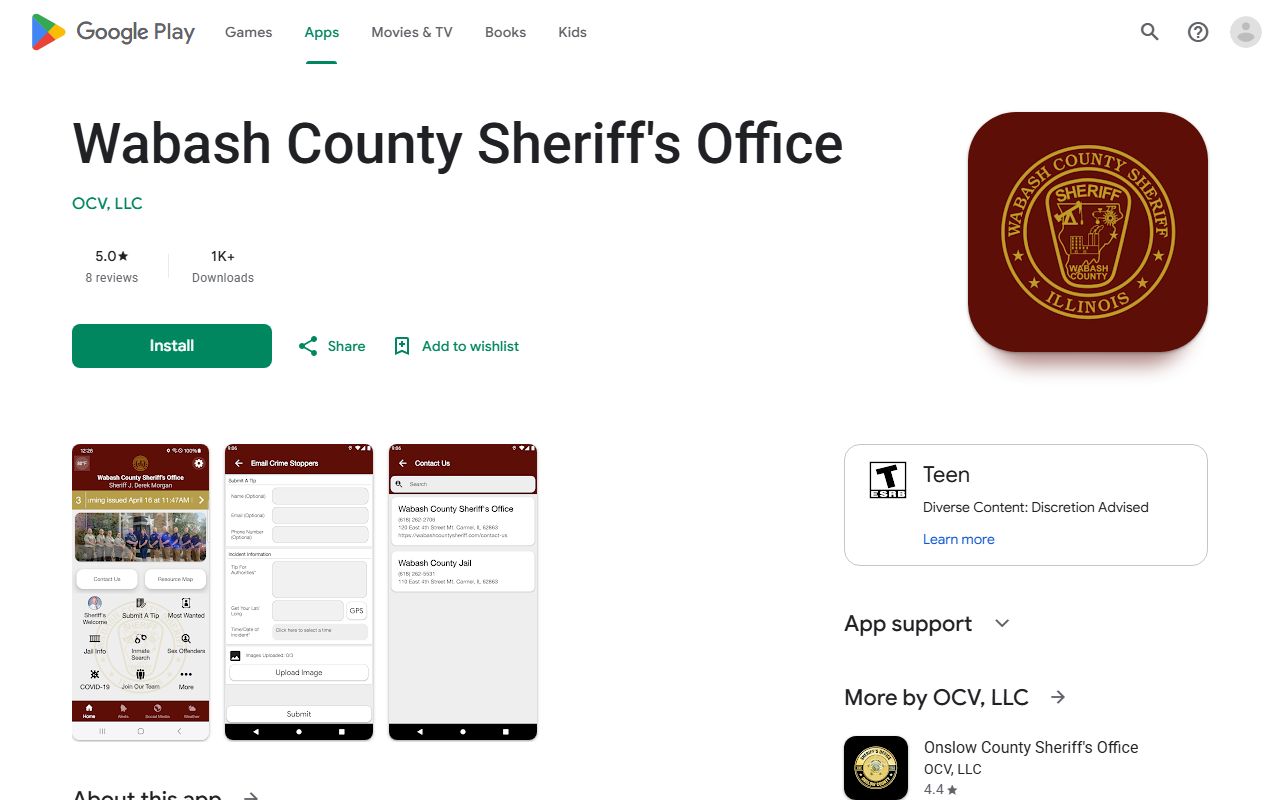 Wabash County jail mugshots app roster Google Play listing